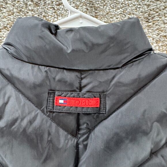 Vintage Tommy Hilfiger Down Puffer Vest Mens Medium Black Full Zip 2000 Y2K VTG - Picture 11 of 15